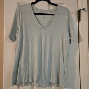 Banana Republic Soft Blue V-Neck Malibu Tee (Sz L)
